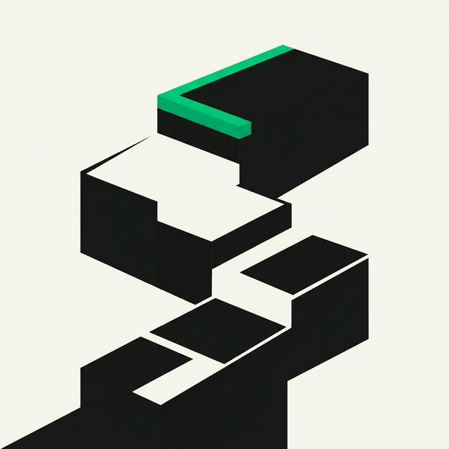 Ascending geometric steps with green accent on top step representing new board member progression